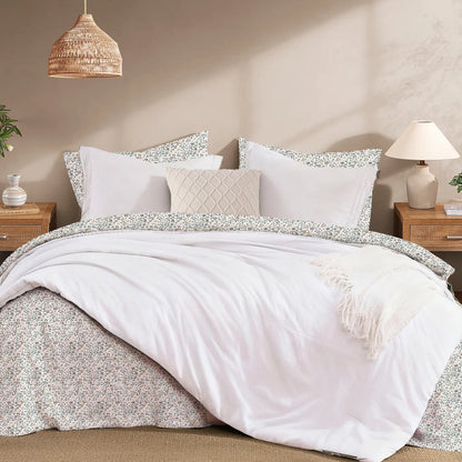 7-Pieces Microfiber Comforter Set, with Double Sided Storage Pockets, 1 Comforter, 2 Pillowcases, 2 Shams, 1 Flat & 1 Fitted Sheet